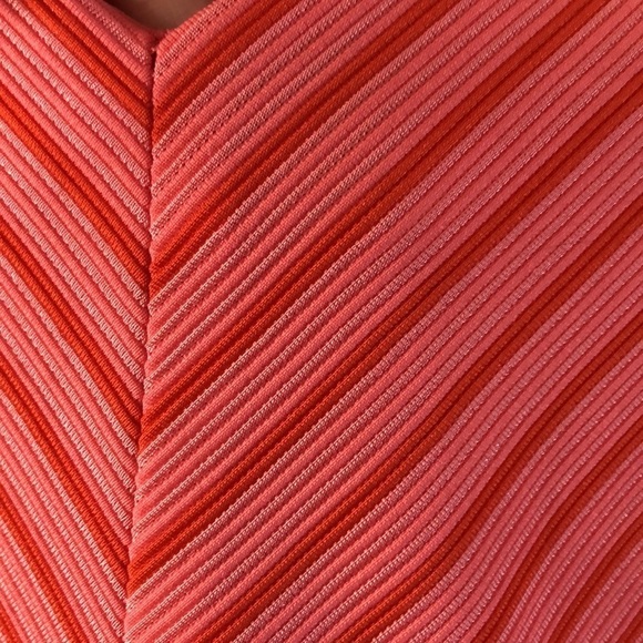 NEW Adrianna Papell Coral & Orange Striped Ottoman Size XL Fit and Flare Dress - Picture 8 of 16